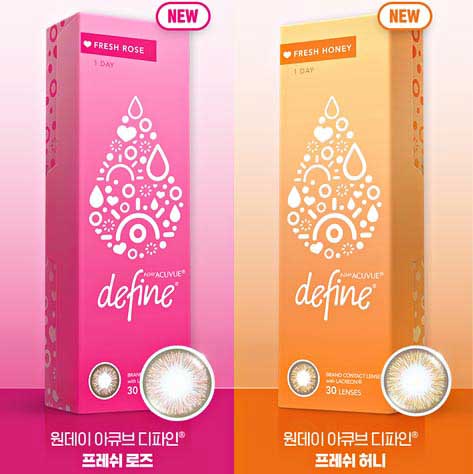 1 Day Acuvue New Define (30pcs) / Fresh Rose / Fresh Honey Colored Contacts