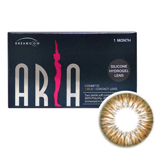 Aria Beach Brown (2Pcs) Monthly (Buy 1 Get 1 Free) (Silicon Hydrogel) Colored Contacts