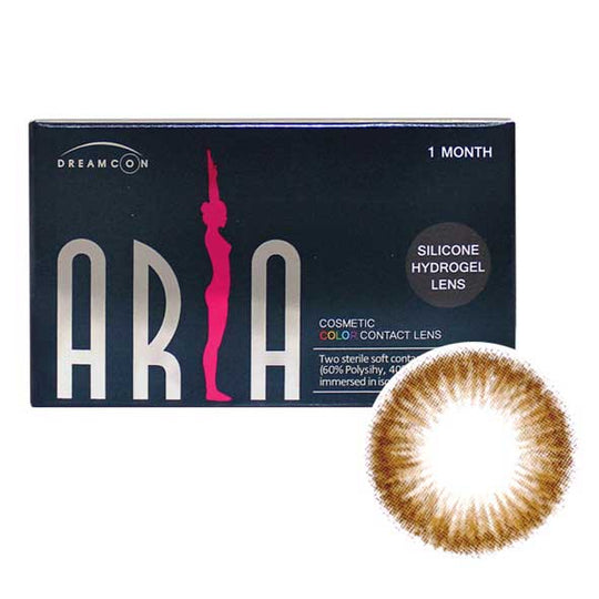 Aria Cotton Brown (2Pcs) Monthly (Buy 1 Get 1 Free) (Silicon Hydrogel) Colored Contacts