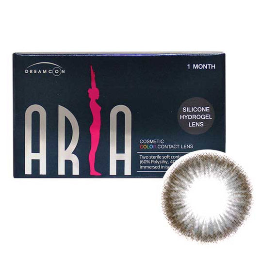 Aria Cotton Grey (2Pcs) Monthly (Buy 1 Get 1 Free) (Silicon Hydrogel) Colored Contacts