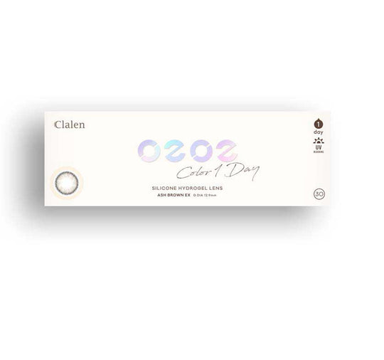 Clalen O2O2 Color 1Day Ash Brown EX (30pcs) Colored Contacts