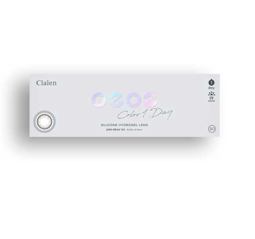 Main-Image-Clalen-O2O2-Color-1Day-Ash-Grey-EX-30pcs-Colored-Contacts