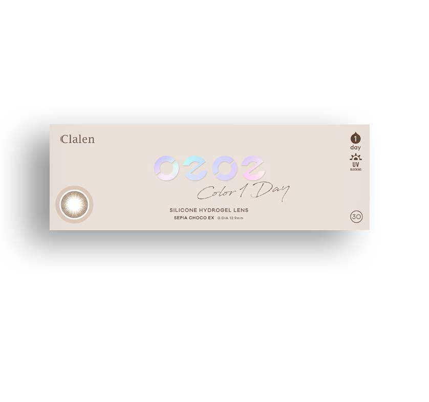 Main-Image-Clalen-O2O2-Color-1Day-Sepia-Choco-EX-30pcs-Colored-Contacts