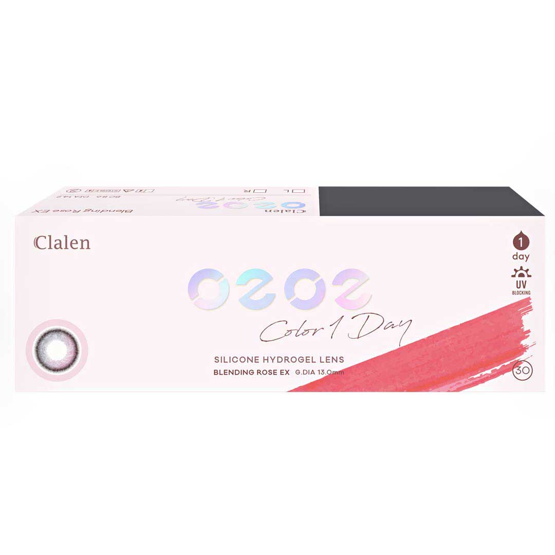 Main-Image-Clalen-O2O2-Color-1day-Blending-Rose-Ex-30pcs-Colored-Contacts