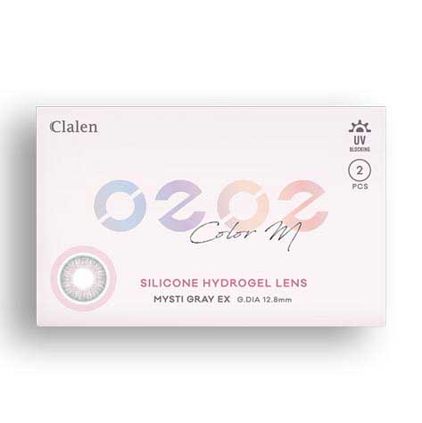 Clalen O2O2 Color M Mysti Grey Ex (2Pcs) (Silicone Hyerogel) Monthly Colored Contacts