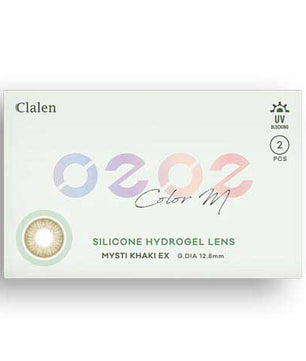 Main-Image-Clalen-O2O2-Color-M-Mysti-Kahki-Green-EX-2pcs-Monthly-Colored-Contacts