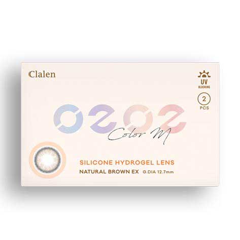 Clalen O2O2 Color M Natural Brown Ex (2Pcs) (Silicone Hyerogel) Monthly Colored Contacts