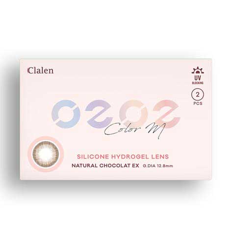 Clalen O2O2 Color M Natural Chocolat Brown Ex (2Pcs) (Silicone Hyerogel) Monthly Colored Contacts