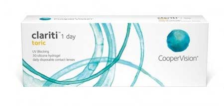 Clariti 1 Day Toric 30 Pack Contact Lenses Sph 0.00 ~ -9.00 Cyl -0.75, -1.25, -1.75 Axis 10, 20, 60 ~ 120, 160 ~180 Bc 8.6