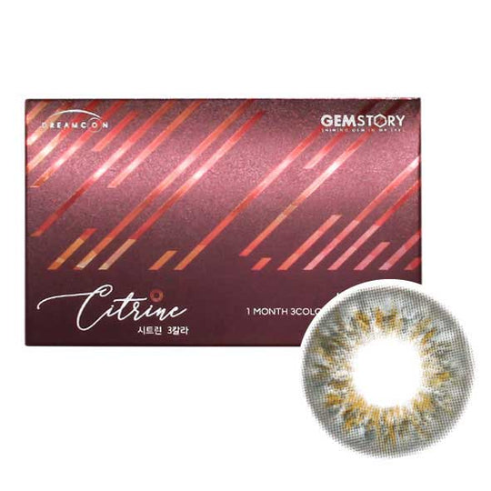 Gemstory Citrine 3Color Grey (2Pcs) Monthly (Buy 1 Get 1 Free) Colored Contacts