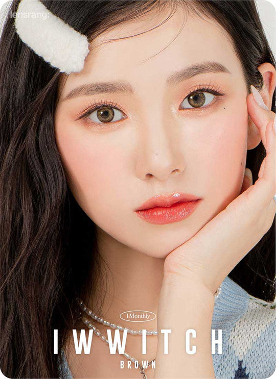 Iwwitch Brown (2pcs) Monthly ( Buy 1 Get 1 Free ) (Silicone Hydrogel) Colored Contacts