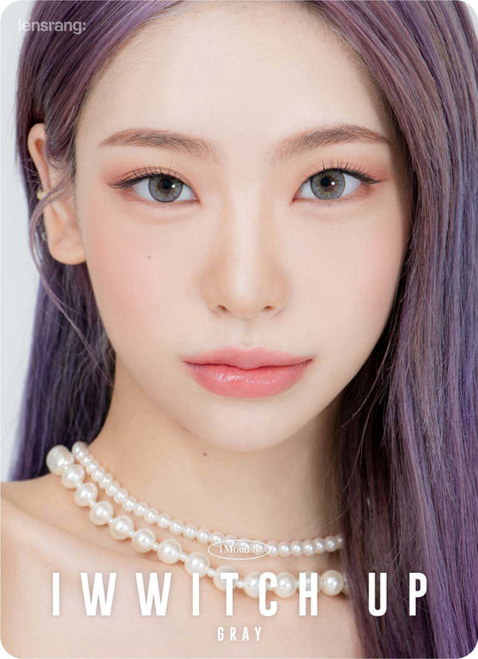 Iwwitch Up Grey (2pcs) Monthly ( Buy 1 Get 1 Free ) (Silicone Hydrogel) Colored Contacts