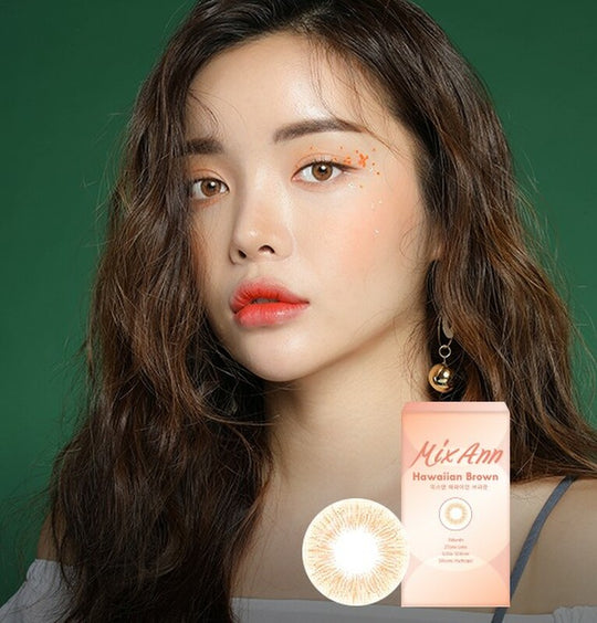 Mix Ann Hawaiian Brown (2Pcs) Monthly ( Buy 1 Get 1 Free) (Silicone Hydrogel) Colored Contacts