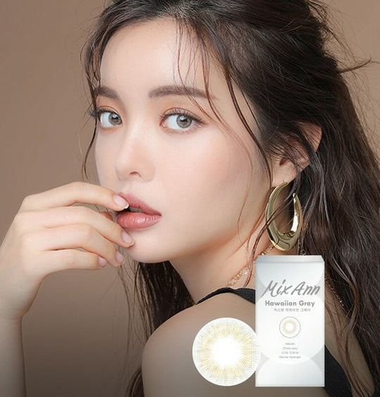 Mix Ann Hawaiian Grey (2Pcs) Monthly ( Buy 1 Get 1 Free) (Silicone Hydrogel) Colored Contacts