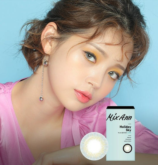 Mix Ann Holiday Sky Aqua (2Pcs) Monthly ( Buy 1 Get 1 Free) Colored Contacts