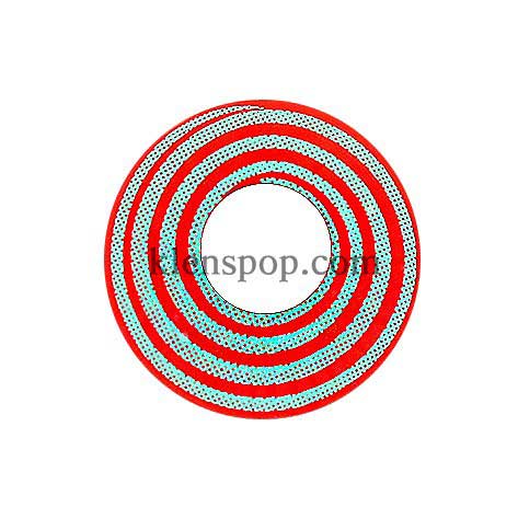 026 Red Spiral Halloween Contact Lenses (2Pcs)