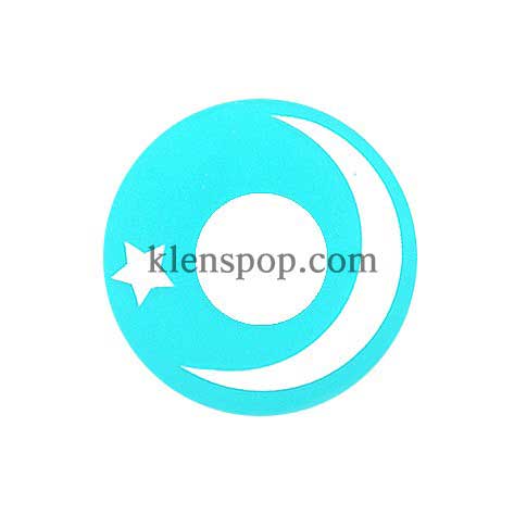 064 Green Moon And Star Halloween Contact Lenses (2Pcs)