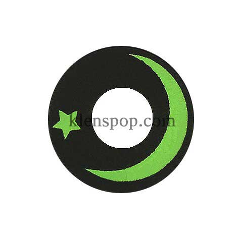 080 Green Moon And Star Halloween Contact Lenses (2Pcs)