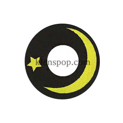 084 Yellow Moon And Star Halloween Contact Lenses (2Pcs)