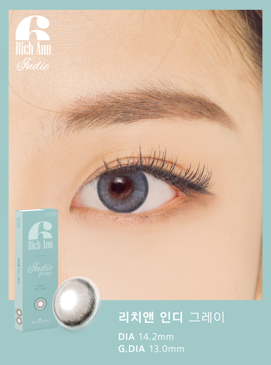 Rich Ann Indie Grey 1Day (6Pcs) Colored Contacts