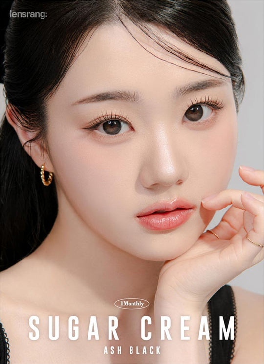 Sugar Cream Ash Black (2pcs) Monthly ( Buy 1 Get 1 Free ) Colored Contacts