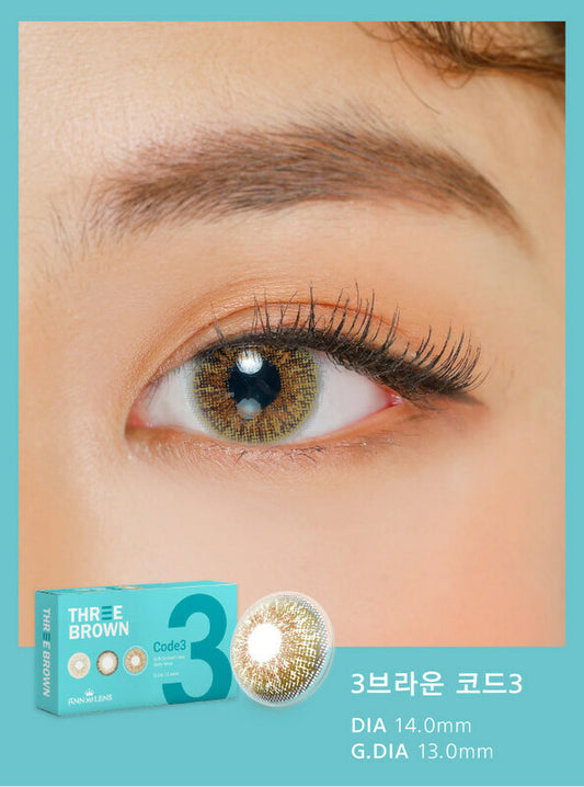 Main-Image-Three-Brown-Code3-2pcs-Monthly-Colored-Contacts