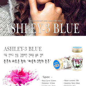 Ashley 3Color Blue Colored Contacts (2Pcs) 6 Months