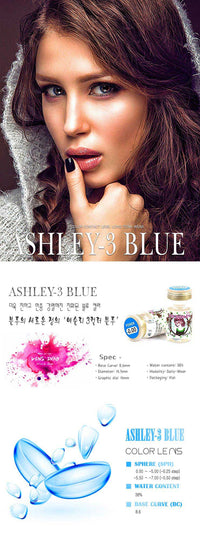 Ashley 3Color Blue Colored Contacts (2Pcs) 6 Months