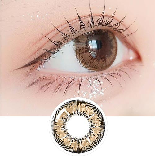 With Rang Hazel (2pcs) Monthly ( Buy 1 Get 1 Free ) (Silicone Hydrogel) Colored Contacts