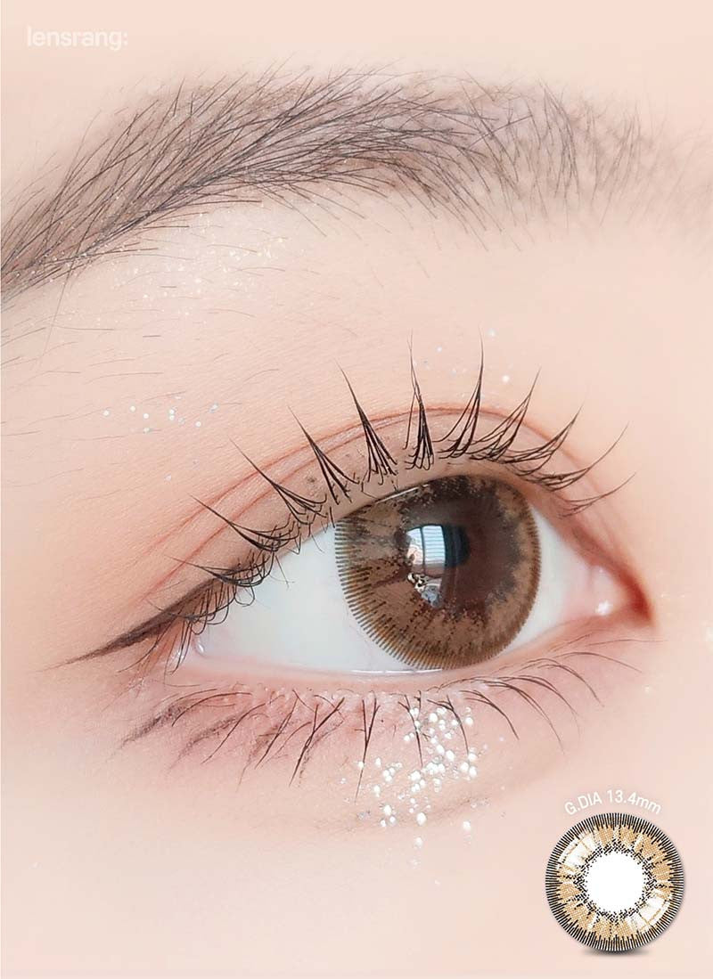 With Rang Hazel (2pcs) Monthly ( Buy 1 Get 1 Free ) (Silicone Hydrogel) Colored Contacts