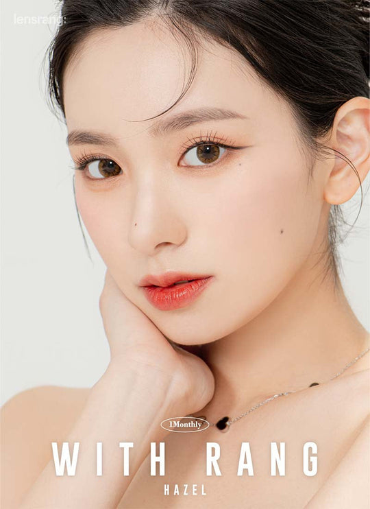 With Rang Hazel (2pcs) Monthly ( Buy 1 Get 1 Free ) (Silicone Hydrogel) Colored Contacts