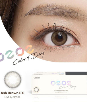 Clalen O2O2 Color 1Day Ash Brown EX (30pcs) (Toric Lens) (Silicone hydrogel) Colored Contacts