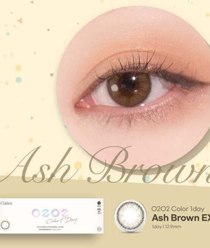 Clalen O2O2 Color 1Day Ash Brown EX (30pcs) (Toric Lens) (Silicone hydrogel) Colored Contacts