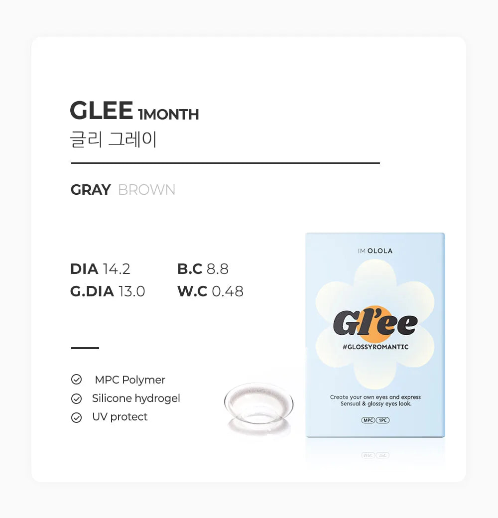 Glee Gray (2pcs) Monthly (Silicone Hydrogel) - product details
