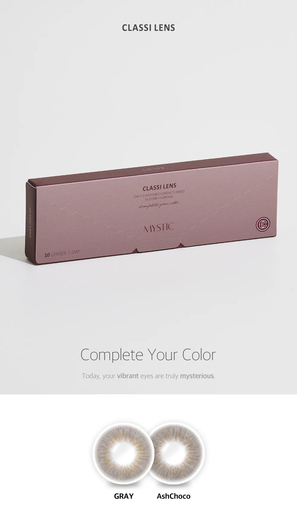Classi Mystic Ash Choco (10pcs) Daily (Silicone Hydrogel) Colored Contacts - product details
