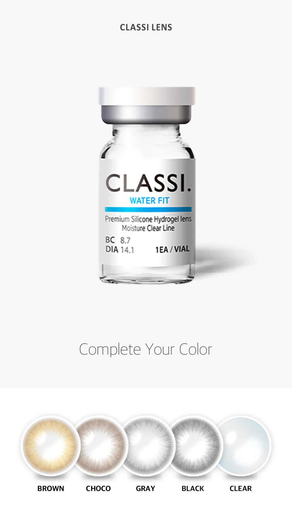 Classi Waterfit Clear (2pcs) 3–6 Months (Silicone Hydrogel) - product details