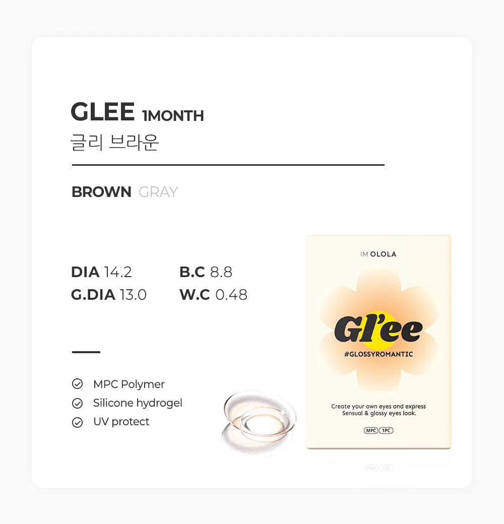 Glee Brown (2pcs) Monthly (Silicone Hydrogel) - product details