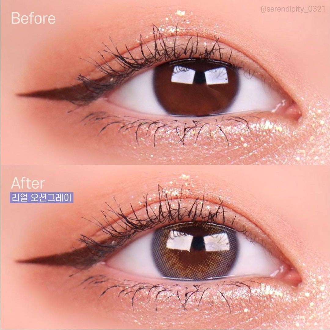Real Ocean Grey (2pcs) Monthly ( Buy 1 Get 1 Free ) Colored Contacts